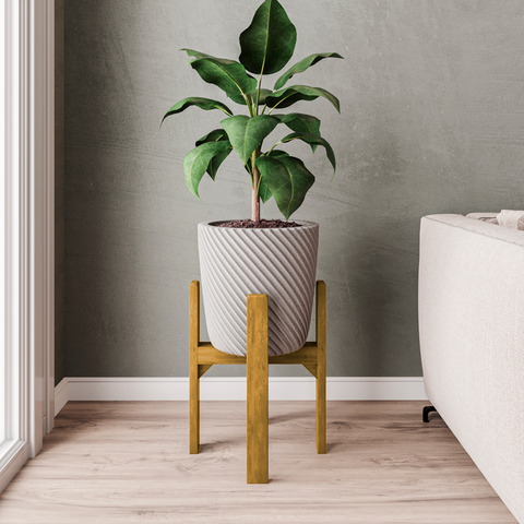 Suporte para Vasos de Plantas com cachepot em madeira 40cm