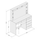 Ver imagem 3 de Penteadeira Camarim com Espelho 7 Gavetas e Tomada Diamante Yescasa Branco