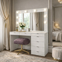 Ver imagem 1 de Penteadeira Camarim com Espelho 7 Gavetas e Tomada Diamante Espresso Móveis