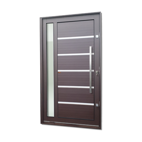 Porta Pivot.Alumínio Lamb.Miraggio c/Pux.D.Elite Marrom Corten 240x130 Brimak