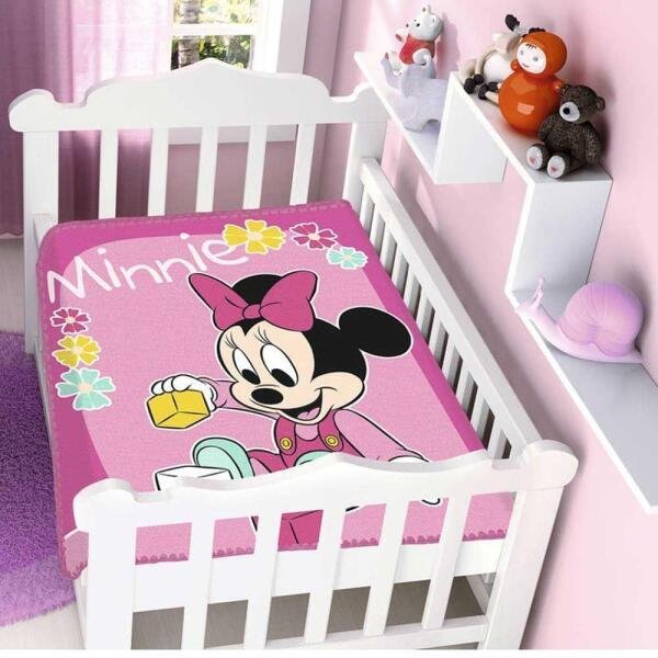 Cobertor Bebê Raschel Disney Minnie 90 x 1,10 Jolitex Antialérgico - 4