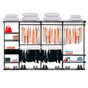 Ver imagem 1 de Closet Aramado - Linear Clr 252 com Gaveta - 3,40m - Preto