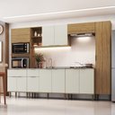 Ver imagem 1 de Cozinha Modulada 6 Peças 307,8x215,11cm Florença Bege/Marromle/Sabbia