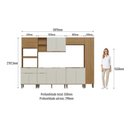 Ver imagem 4 de Cozinha Modulada 6 Peças 307,8x215,11cm Florença Bege/Marromle/Sabbia