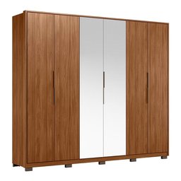 Guarda Roupa Casal Atrice 6 Portas com 2 Espelhos e Pés - Demartêz - 1