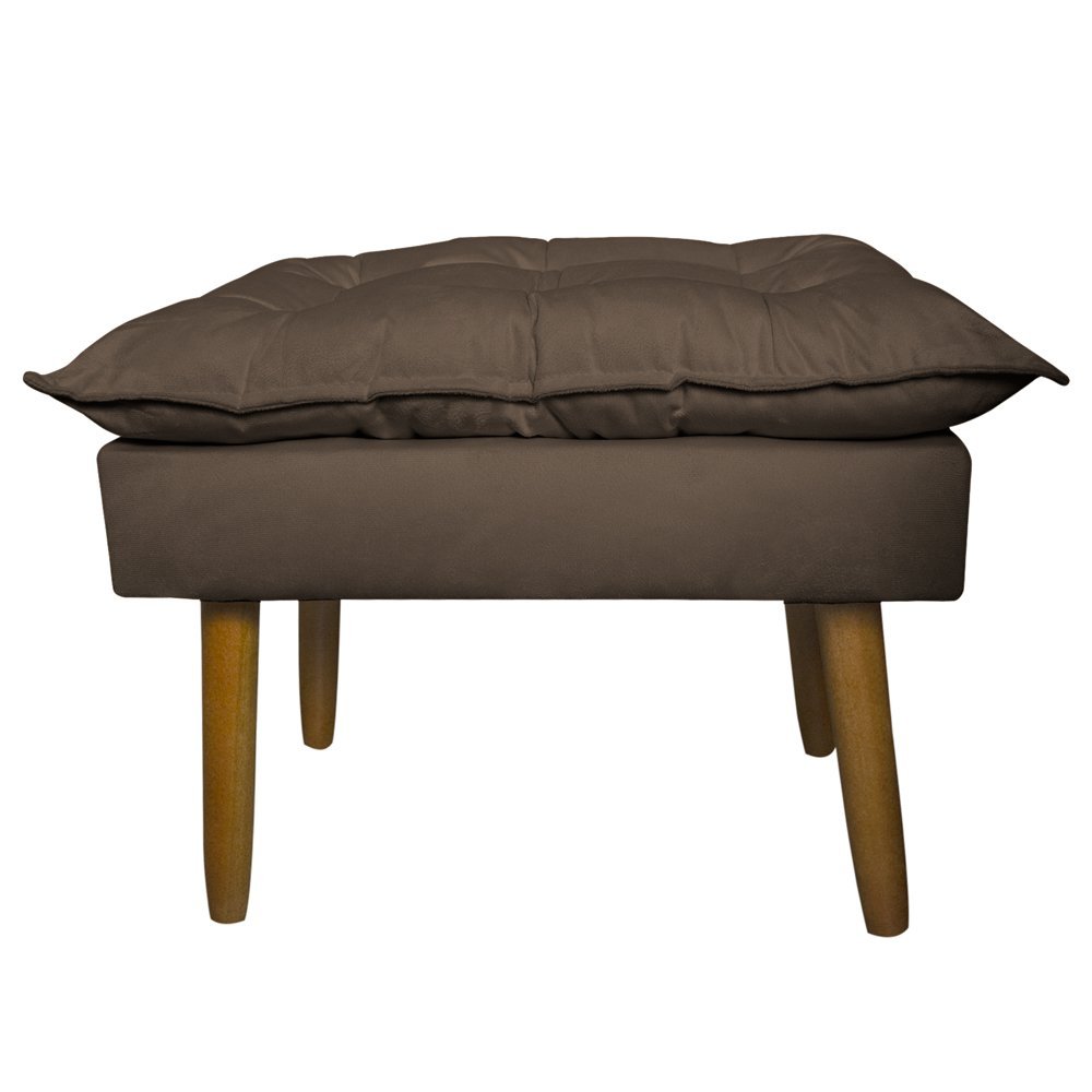 Conjunto Decorativo Poltrona com Puff Opala Suede Cappuccino - Montanaris Decor MD MONTANARIS DECOR - 3