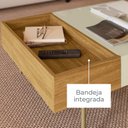 Ver imagem 5 de Mesa de Centro Sala de Estar Retangular com Bandeja Integrada Pés em Dourado Leme Bege