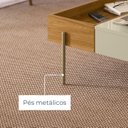 Ver imagem 6 de Mesa de Centro Sala de Estar Retangular com Bandeja Integrada Pés em Dourado Leme Bege