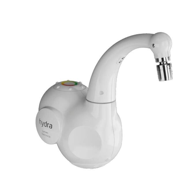 Torneira Eletrônica Lumen 5.500W Branca Parede - Hydra, Opção: 127v - 3