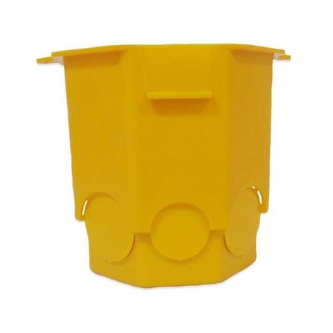 Kit 9 Caixa Luz Plást Sextavada Dupla Fundo Fixo Amarela 3"