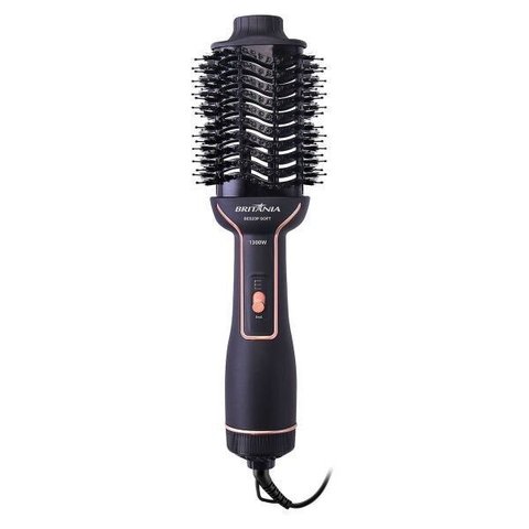 Escova Secadora Britania Bes23p Nano Cerâmica Íons Tourmaline 3 em 1 1200w-1300w:preto/220v