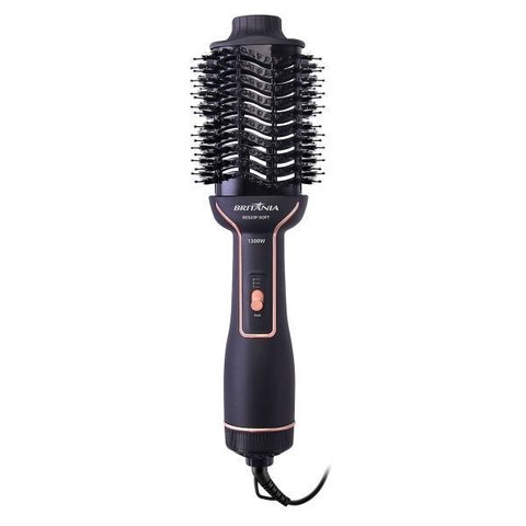 Escova Secadora Britania Bes23p Nano Cerâmica Íons Tourmaline 3 em 1 1200w-1300w:preto/220v