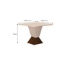 Mesa de Jantar 6 Lugares 1,35m Tampo MDF/Vidro Larissa Moveis Leifer Braúna/Off White, Copo com vidr - 2