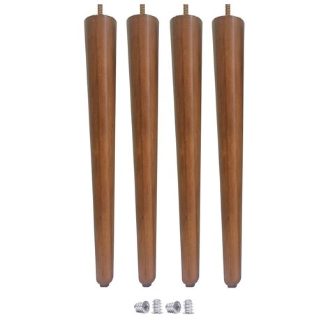 Kit de 4 Pé Palito 75cm Amendoa Marrom Claro + Bucha Americana