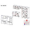 Ver imagem 3 de Armário Cozinha Modulada Completa 314cm com Balcão Veneza Multimóveis Mp3758 Preto/dourado