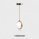 Ver imagem 2 de Pendente Lustre Globo Dourado C/ Led Multicor Moderno Lus-10 St3136