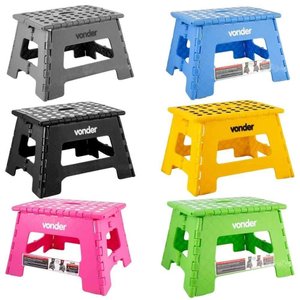 Banqueta Plástica Multiuso Dobrável 150kg 220mm Vonder Verde