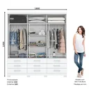 Ver imagem 4 de Guarda-Roupa Casal com Espelho 3 Portas de Correr e 9 Gavetas Camille Espresso Móveis