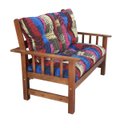 Ver imagem 6 de Sofá Banco Namoradeira Colinial Cancún 2 Lugares de Madeira Banco Super Resistente Estofado Colorido