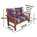 Ver imagem 7 de Sofá Banco Namoradeira Colinial Cancún 2 Lugares de Madeira Banco Super Resistente Estofado Colorido