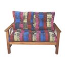 Ver imagem 5 de Sofá Banco Namoradeira Colinial Cancún 2 Lugares de Madeira Banco Super Resistente Estofado Colorido