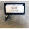 Porta Chaves e Porta Carta 5 Ganchos Parede Decoração Moderna Madeira MDF - HOME SWEET HOME - 2