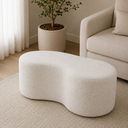 Ver imagem 1 de Puff Orgânico Feijão Luxo Sala Estar Moderno Tecido Bouclê Branco