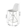 Kit 3 Banquetas Bistrô Alta Eames Eiffel Branca Base Ferro Branco - 3