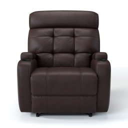 Poltrona do Papai Reclinável em Corino Cor Marrom com Massagem Reclinação Elétrica - Modelo Florença - 2