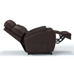 Poltrona do Papai Reclinável em Corino Cor Marrom com Massagem Reclinação Elétrica - Modelo Florença - 5