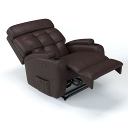 Poltrona do Papai Reclinável em Corino Cor Marrom com Massagem Reclinação Elétrica - Modelo Florença - 6