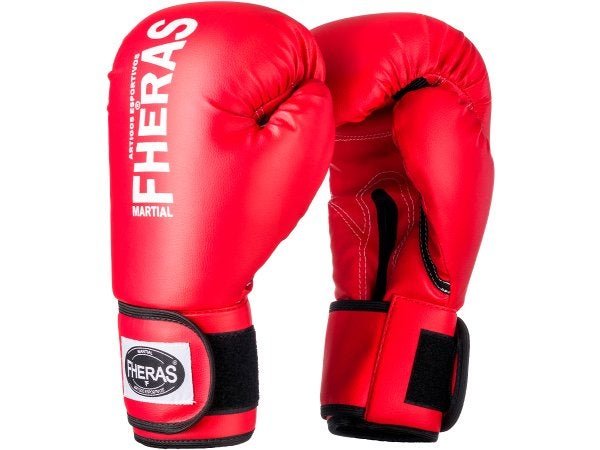 Luva de Boxe Muay Thai MMA 16oz Vermelha Fheras - 2
