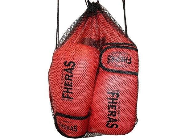 Kit Muay Thai Luva Bandagem Caneleira Bucal Vermelho 16Oz - 6