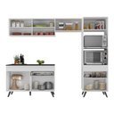 Ver imagem 6 de Armário de Cozinha Compacta 252cm Veneza Multimóveis V3692 Branco/Preto