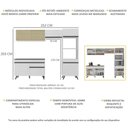 Ver imagem 4 de Armário de Cozinha Compacta 252cm Veneza Multimóveis V3692 Branco/Preto
