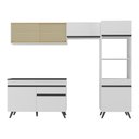 Ver imagem 7 de Armário de Cozinha Compacta 252cm Veneza Multimóveis V3692 Branco/Preto