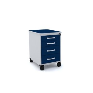 Gaveteiro Volante 4 Gavetas Pandin Maxxi - Azul/Cinza