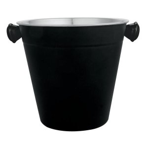 Balde para gelo em aco inox 1,25L D14xA13,5cm cor preto