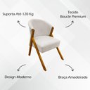 Ver imagem 3 de Kit 2 Poltronas Decorativa para Sala You Bouclê Premium Braça Amadeirada Bege Bouclé