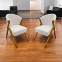 Ver imagem 2 de Kit 2 Poltronas Decorativa para Sala You Bouclê Premium Braça Amadeirada Bege Bouclé