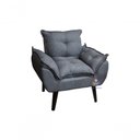Ver imagem 3 de Kit 02 Poltrona Decorativa Opala Grafite Linho Smf Decor