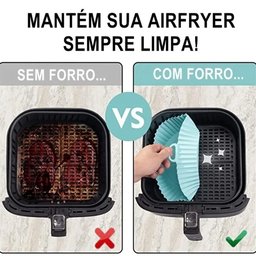 Forma Bandeja de Silicone Flexível Protetora Reutilizável Antiaderente para Fritadeira Elétrica Air  - 8