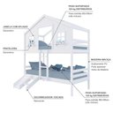 Ver imagem 4 de Beliche Casinha Dos Sonhos com Escada/ Escorregador Madeira Maciça Branco Megamobilia
