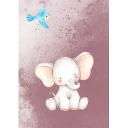 Kit 2 Quadros Aquarelado Elefantes - 3