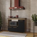 Ver imagem 1 de Balcão para Cooktop Ana 3 Portas com Espaço para Forno: Savana Preto