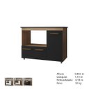Ver imagem 5 de Balcão para Cooktop Ana 3 Portas com Espaço para Forno: Savana Preto