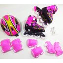 Ver imagem 5 de Patins Rosa Roda Inline Led Kit Completo Tigre Veloz 39/42