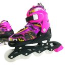 Ver imagem 1 de Patins Rosa Roda Inline Led Kit Completo Tigre Veloz 39/42