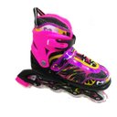 Ver imagem 3 de Patins Rosa Roda Inline Led Kit Completo Tigre Veloz 39/42
