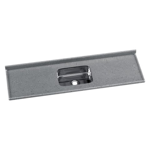 Pia de Cozinha Mármore Sintético 180x55cm com Cuba Aço Inox Multimóveis CR20476 